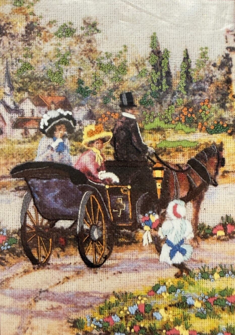 Dimensions Gallery Crewel Kit Carriage Ride 6189 Vintage 1994 Horse NOS Open Pkg